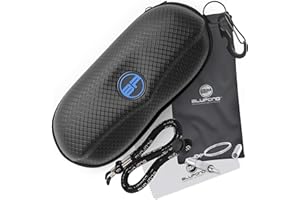 BLUPOND Sunglasses Case Semi Hard EVA Shell with Metal Hanging Hook Belt Clip Sun Glasses Storage