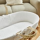 The Little Green Sheep Moses Basket Fitted Sheet Organic Linen Cotton Blend view 2