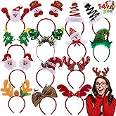 JOYIN 14 PCS Christmas Headbands with Different Designs Party Holiday Headbands for Kids Women Men Christmas Holiday Parties Favors (ONE Size FIT ALL)