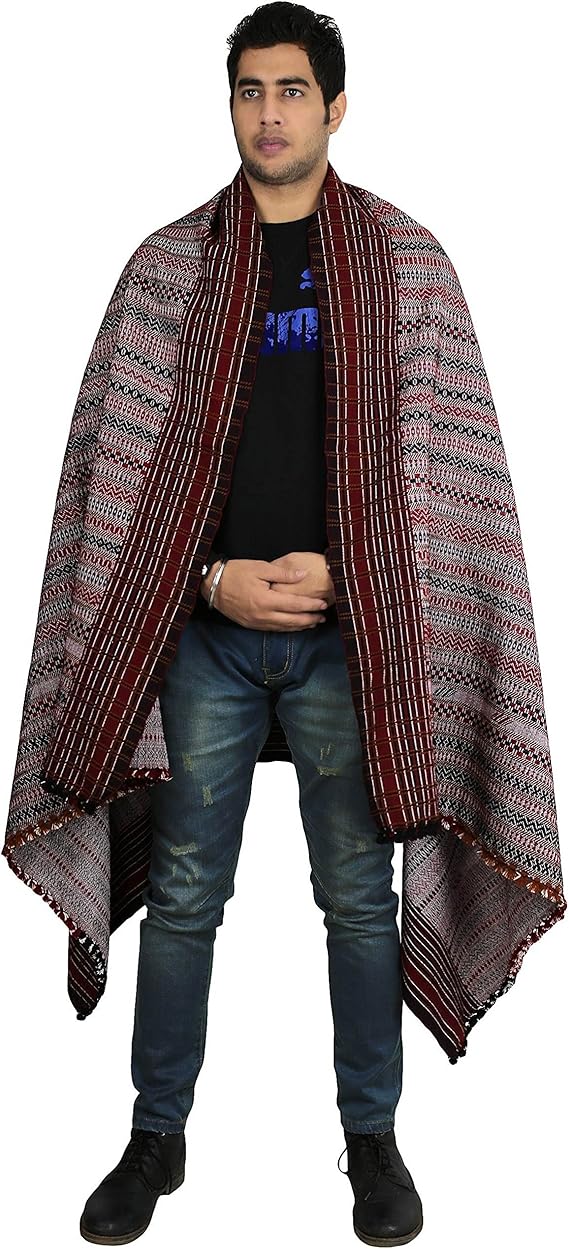 Buy Pure Wool Shawl for Men Embroidered Indian Clothing Accessory
