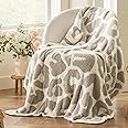 Bedsure Leopard Throw Blanket for Couch - Super Soft, Cozy & Warm Knit Blanket, Breathable & Lightweight for Bed & Sofa, Khaki, 50x60 Inches