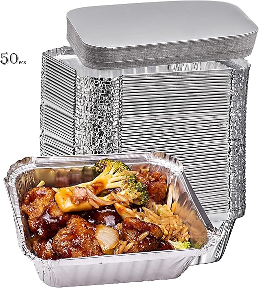 Elite Selection 1lb Aluminum Foil Pans Reusable and Disposable Foil