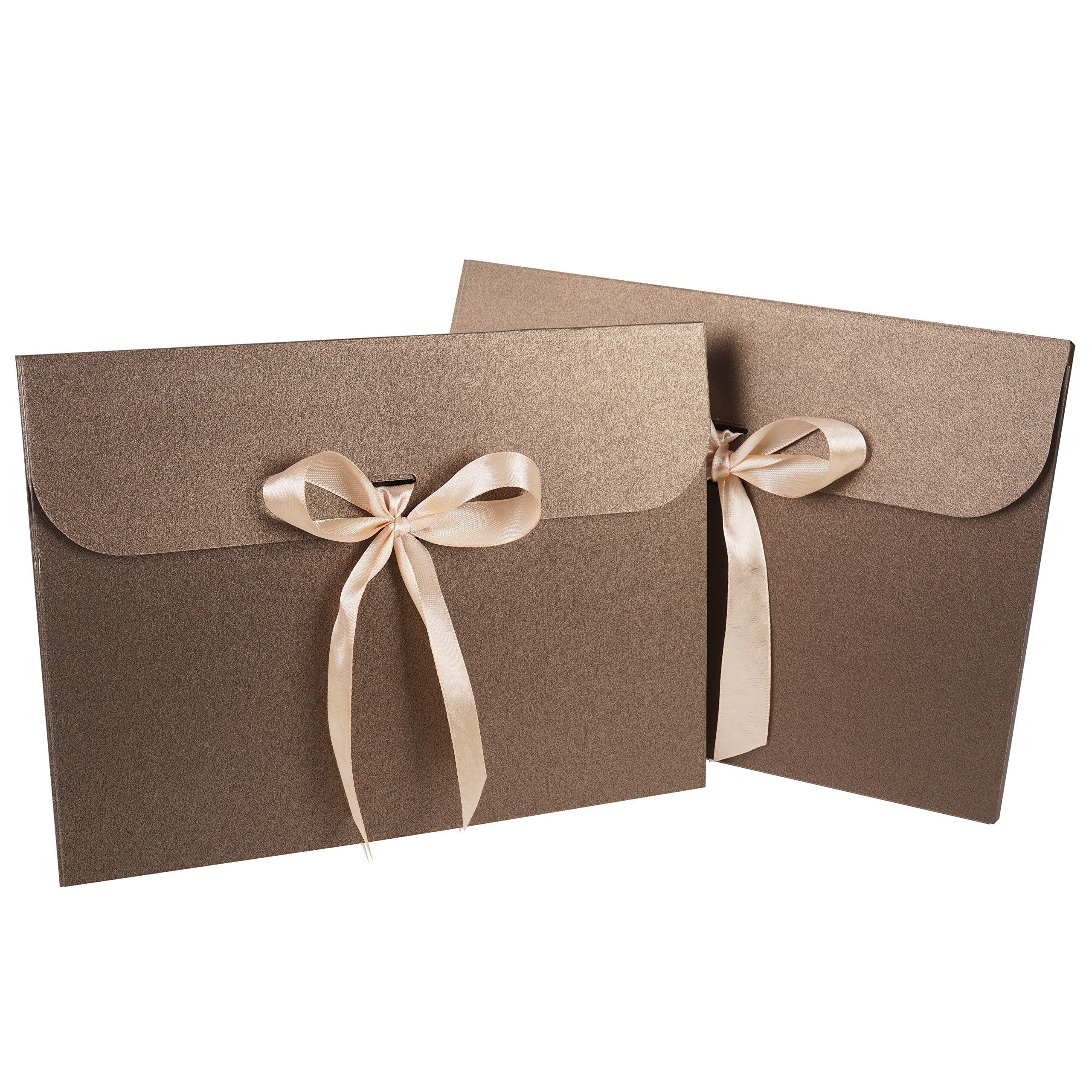 10Pcs Colourful Envelopes with Ribbon Kraft Paper Vintage Gift Envelope Invitation Greeting Card Envelopes for Valentine Christmas Thanksgiving Wedding Birthday Party Supplies Brown