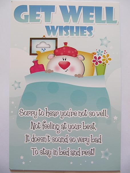 Brilliant 3 Fold Funny Milch Es Gedicht Get Well Wishes Get Well Grusskarte Amazon De Kuche Haushalt
