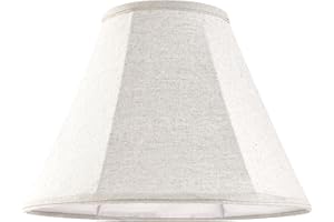 GO&SO Small Beige Lamp Shade for Table Lamps-Bell Bedside Lampshade-6"x13"x9.8" Spider Natural Linen Lampshades Replacement -Traditional Empire Shade Style with Elegant- Assembly Required