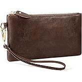 YALUXE Genuine Leather Wristlet Handbags Purses Cell Phone Pocket Clutch Wallet Crossbody Bags for Women