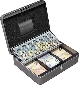 Arregui C9246-EUR Caja de caudales con Bandeja para Euros (Acero), Gris Grafito
