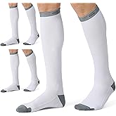 CelerSport 3 Pairs Compression Socks for Men and Women Running Support Socks