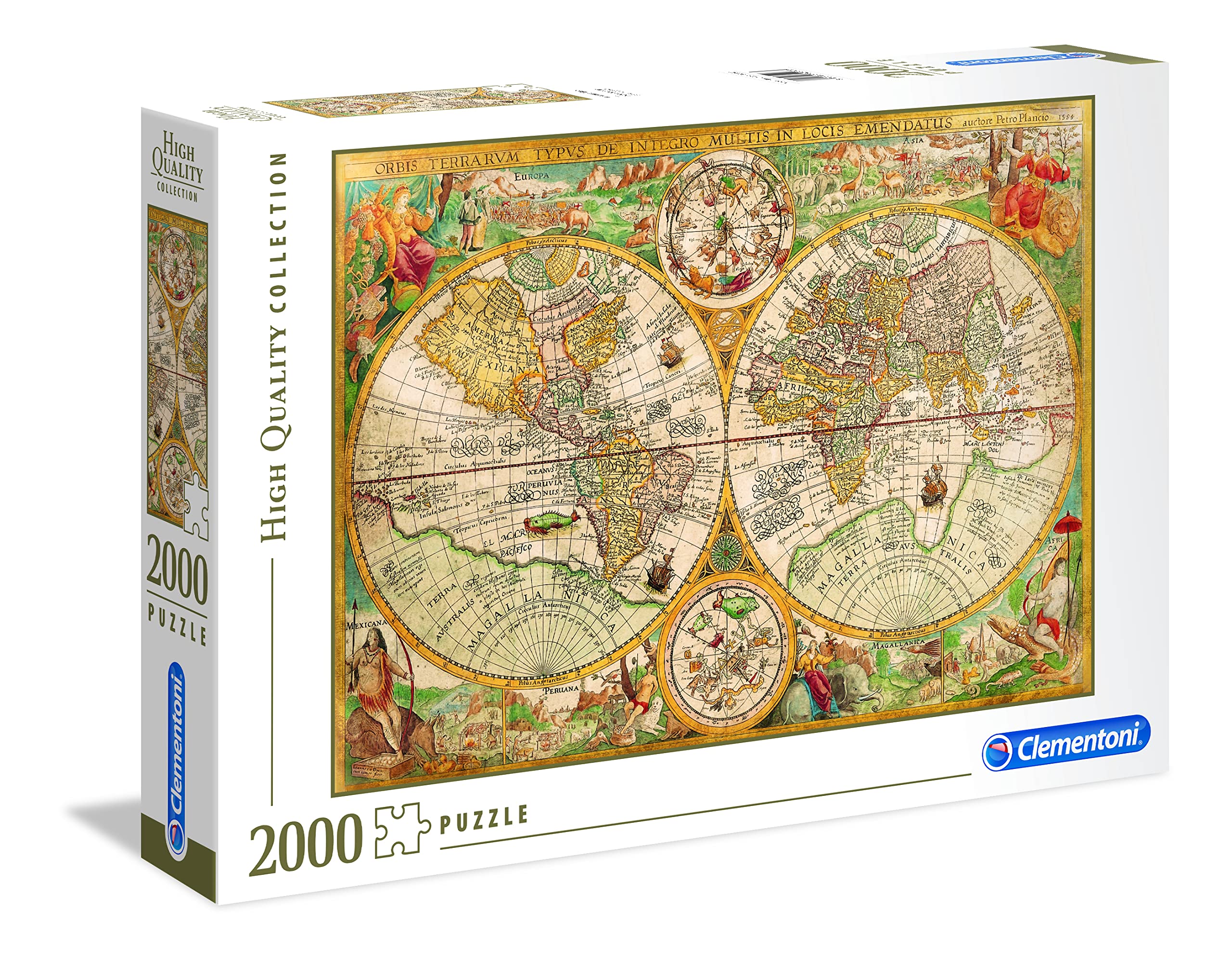 Clementoni 32557.3 Clementoni-32557-Collection-Ancient Map-2000 Pieces, Multi-Colour