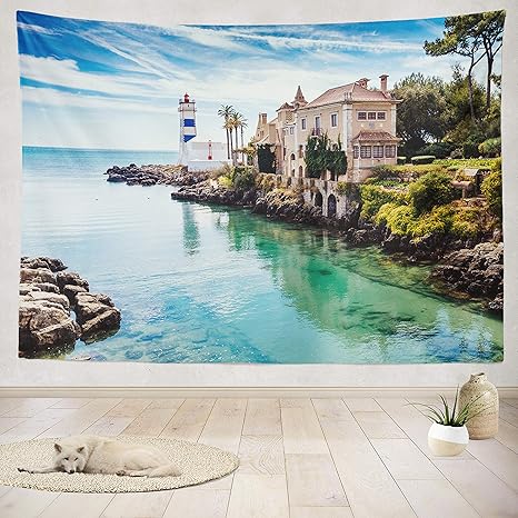 Amazon Co Jp Asoco タペストリー 壁掛け 素敵な紅葉 シトラスフルーツ レモン グレープフルーツ オレンジミント ライム 水彩画 寝室 リビングルーム 寮 60x80インチ 50 L X 60 W ベージュ ホーム キッチン