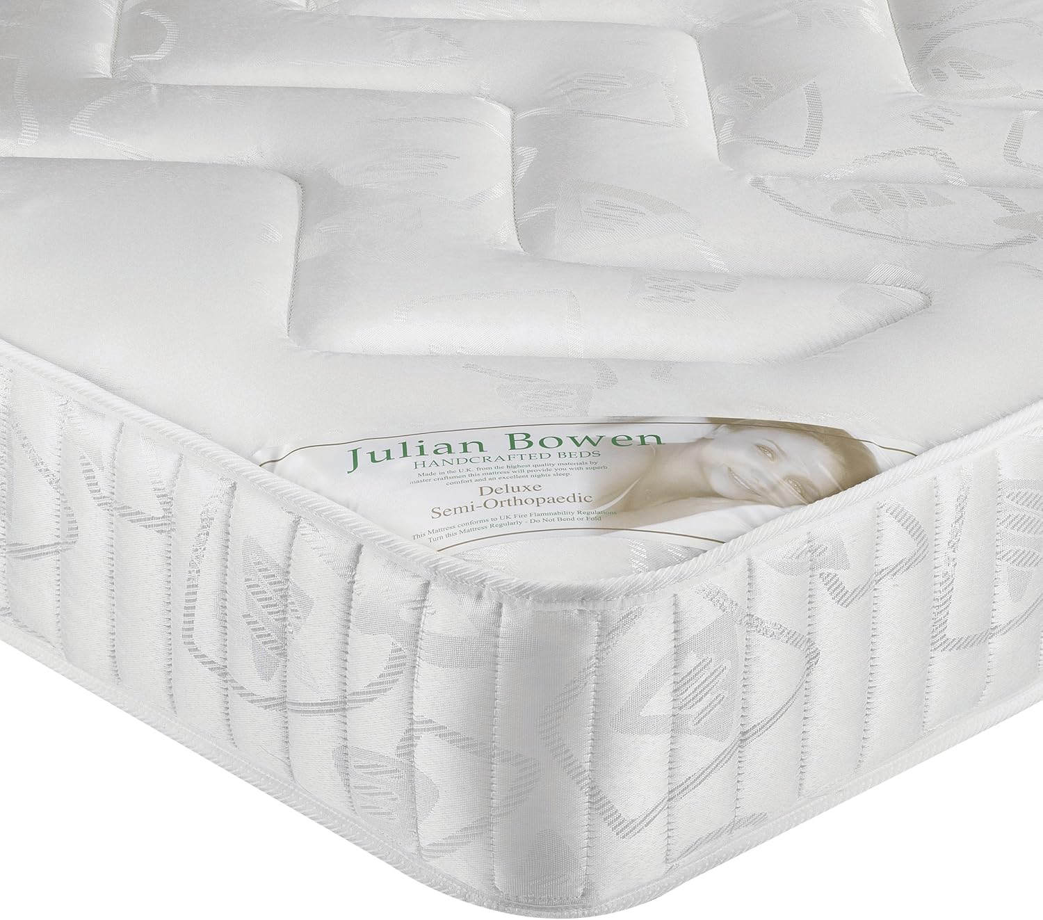 Julian Bowen Deluxe Semi-Orthopaedic Mattress - White Mattresses, Beige, Single (90 x 190 cm)