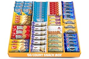 YUMMEY Cookie Variety Snack Box | 60 Count | Bulk Office Snacks, Birthday Gift, College Care Package, School, Parties, Military | Individually Wrapped, Assorted