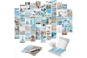 Y2K BOO Beach Summer Wall Collage Kit - 50pcs Aesthetic Posters for Room Decor, Perfect Dorm and Bedroom Wall Art, Trendy Coastal Collage Kit for Teen Girls' Beachy Spaces