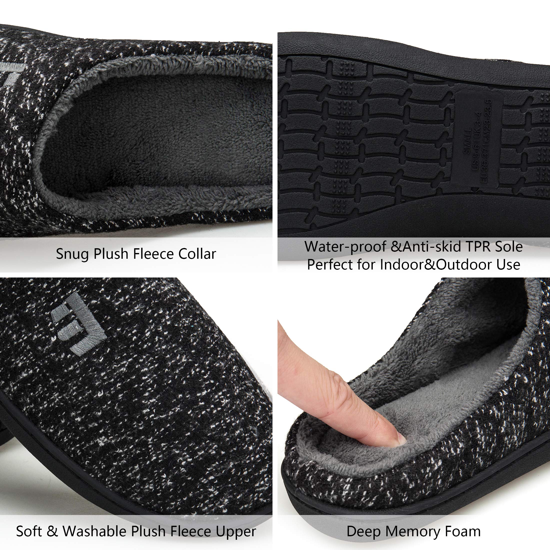 EAST LANDER Women’s Memory Foam House Slippers Soft Sole Anti-Slip Slippers Indoor Shoes ELMT004-W1-L