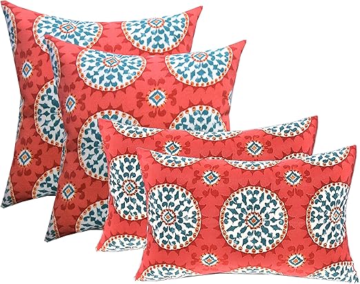 Amazon Com Rsh Decor Indoor Outdoor Set Of 4 2 17 X17 Square