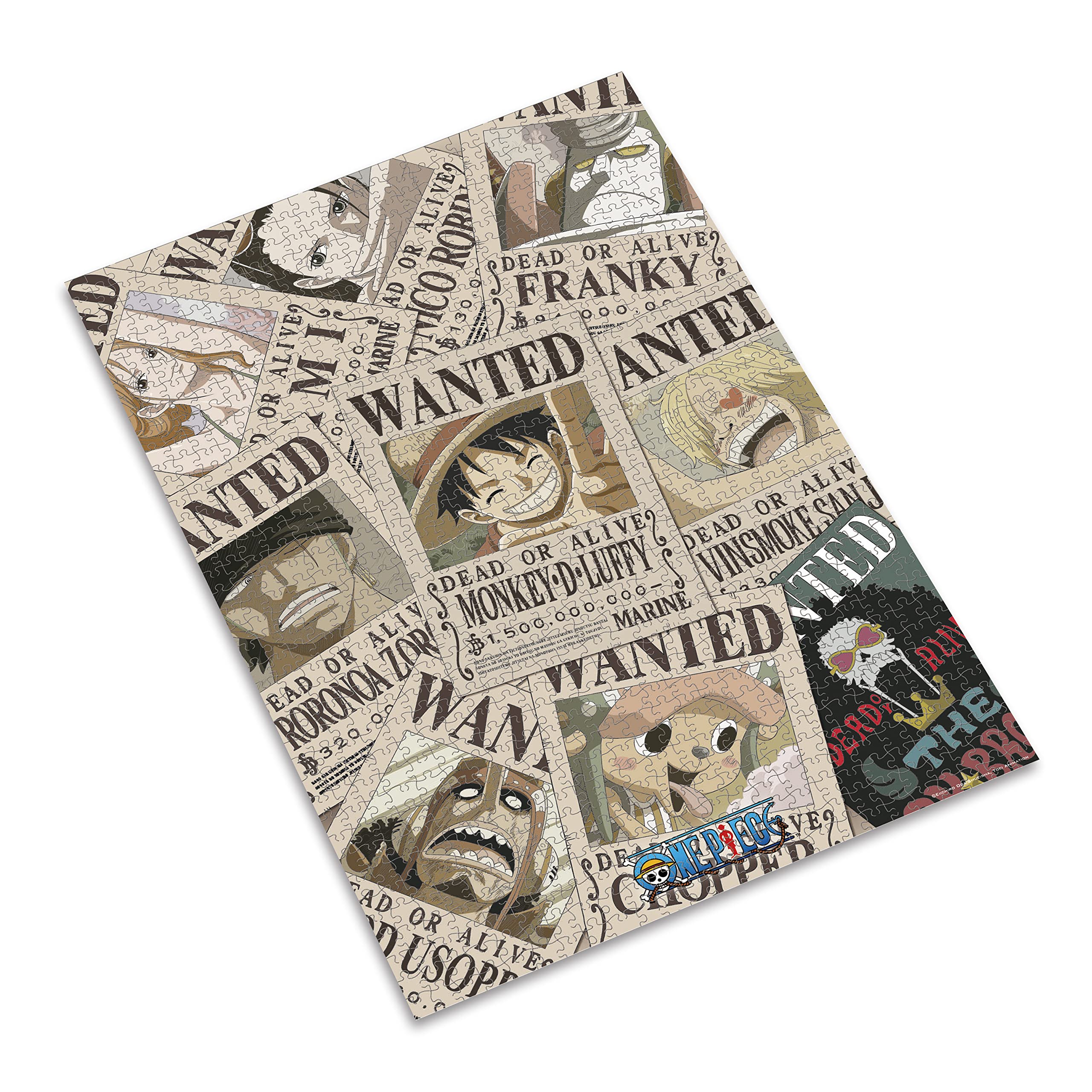 Photo 1 of ABYstyle One Piece Anime Wanted Poster Jigsaw Puzzle 1000 Pcs Featuring Luffy, Zoro, Chopper & Sanji Ideal Gift for Anime and Puzzle Enthusiasts Family-Friendly Activity