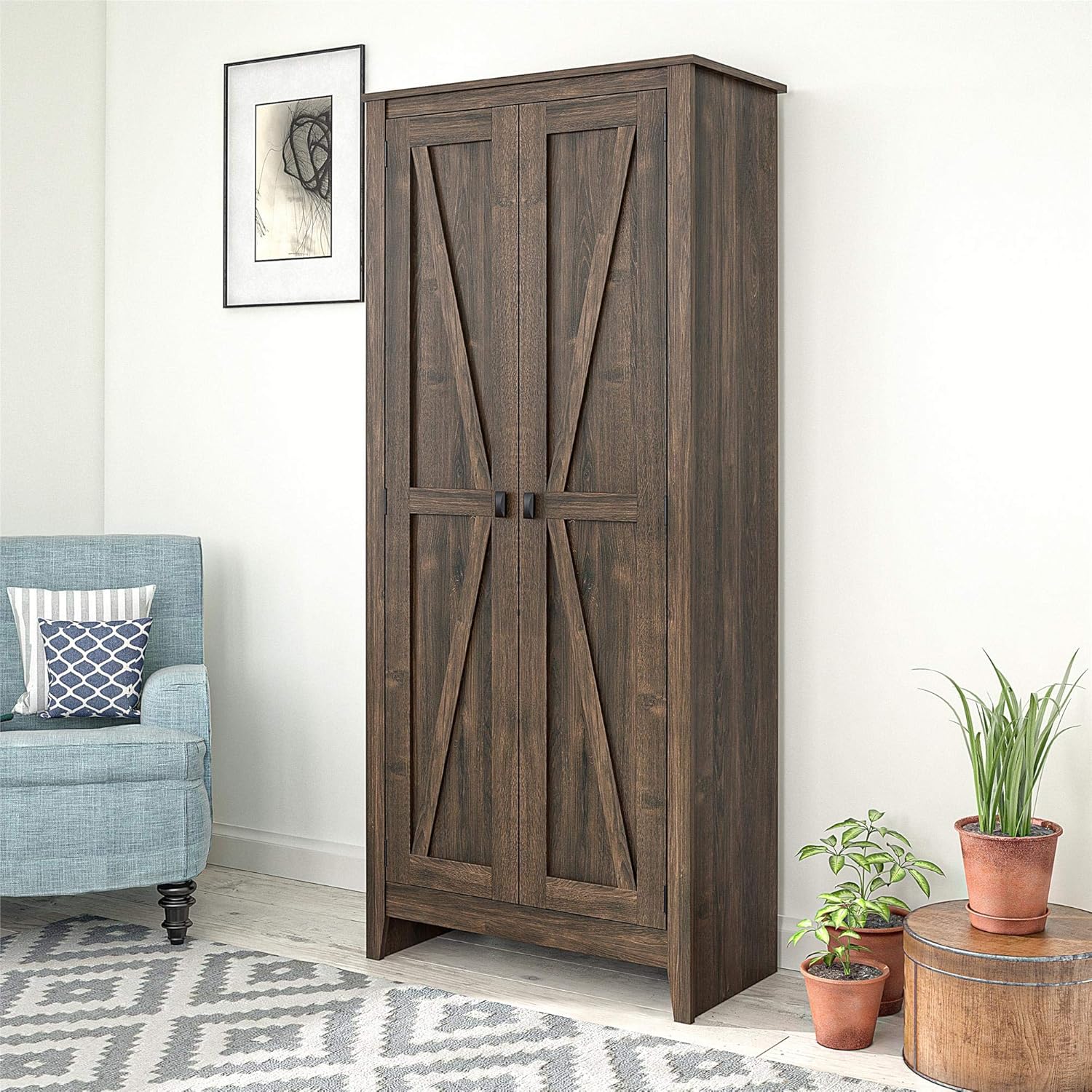 Best Simple Living Espresso/Natural Country Cottage Kitchen Cart