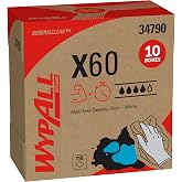 WypAll GeneralClean X60 Multi-Task Cleaning Cloths, 10 x 118 Towels (34790) | Pop-Up Box, White Towels, Strong &amp; Light-Weight for General Cleaning Tasks