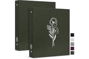 Lanpn Letter Size A4 3 Ring Binder 2 Packs, Linen Cover 1 inch Round Rings Can Holds 8.5" x 11" Paper for Office School Home 