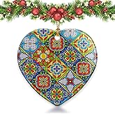 Christmas Ornaments 2025,Mexican Talavera Ornaments for Christmas Tree Holidays Ornaments Decorations,adornos de Navidad Ceramic Ornaments Xmas Gifts Idea for Home Decor