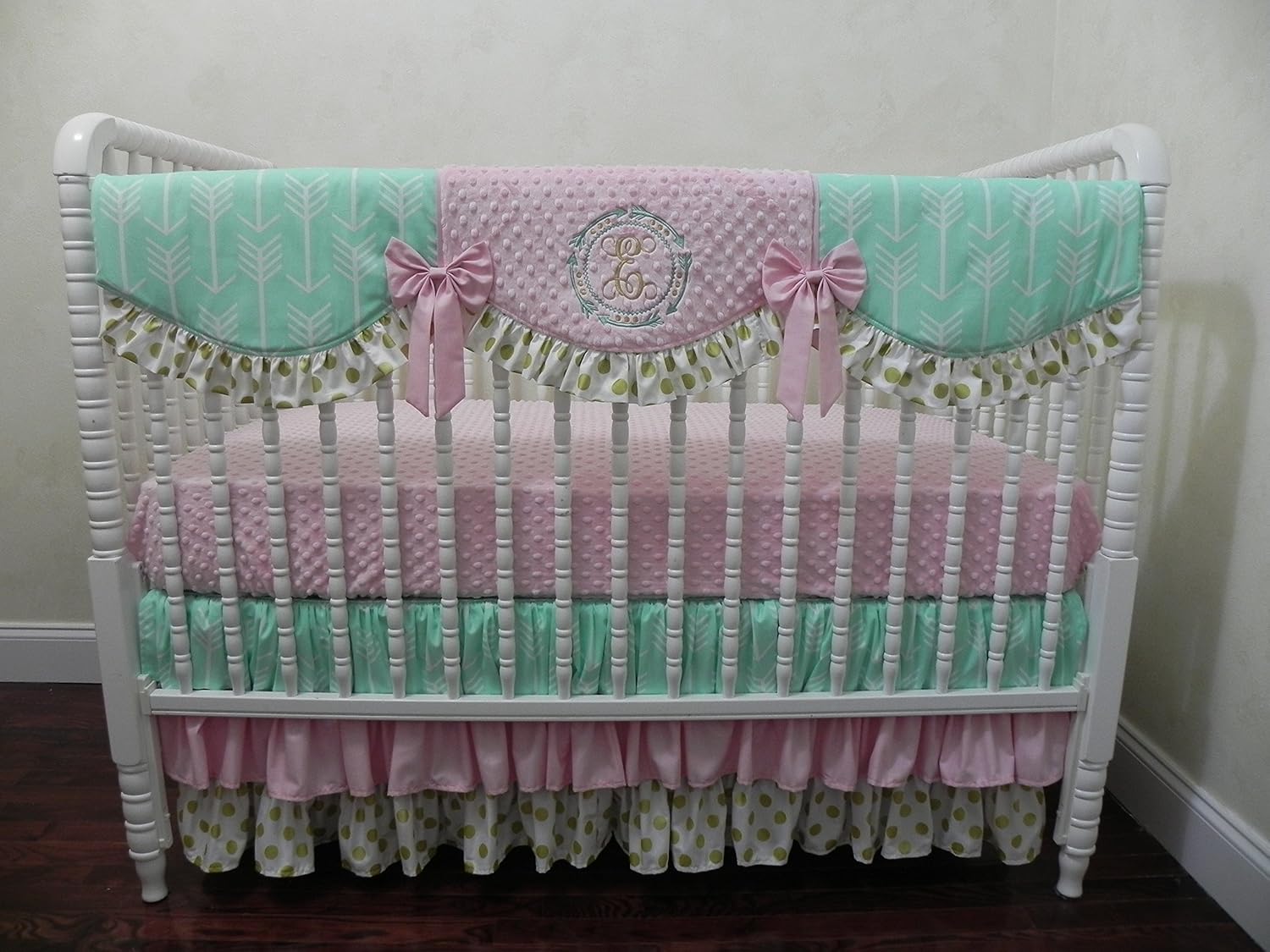 Nursery Bedding, Baby Girl Crib Bedding Set Lucca, Crib