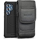 Encased 2-in-1 Belt Pouch and Phone Case for Samsung Galaxy S25 Ultra (2025) Full Body Protection with Holster Clip and Screen Protector Included (Black)