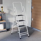 Home Vida 4 Step Ladder with Safety Handrail Anti Slip Folding Steel view 8