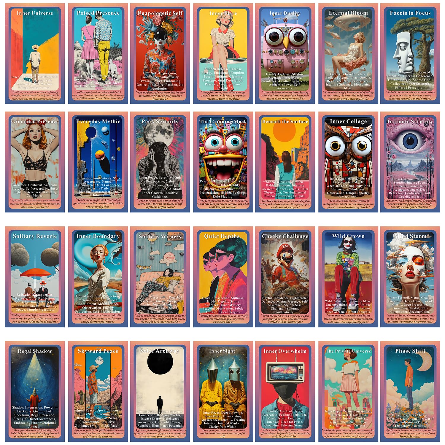 Inner Worlds Oracle Deck, Oracle Cards for Beginners, 50 Emotional Oracle Card Deck to Deep self-awareness and intuitive guidance illuminate hidden emotions and explore the vast universe within you