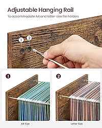 VASAGLE File Cabinet, Mobile Filing Cabinet with