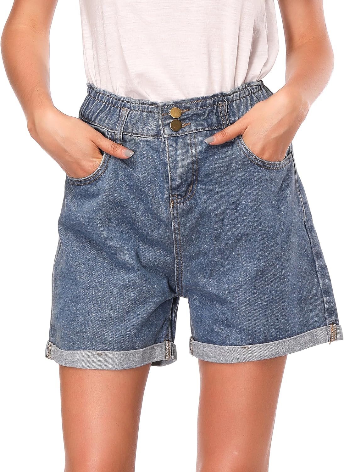 high waisted denim shorts size 14