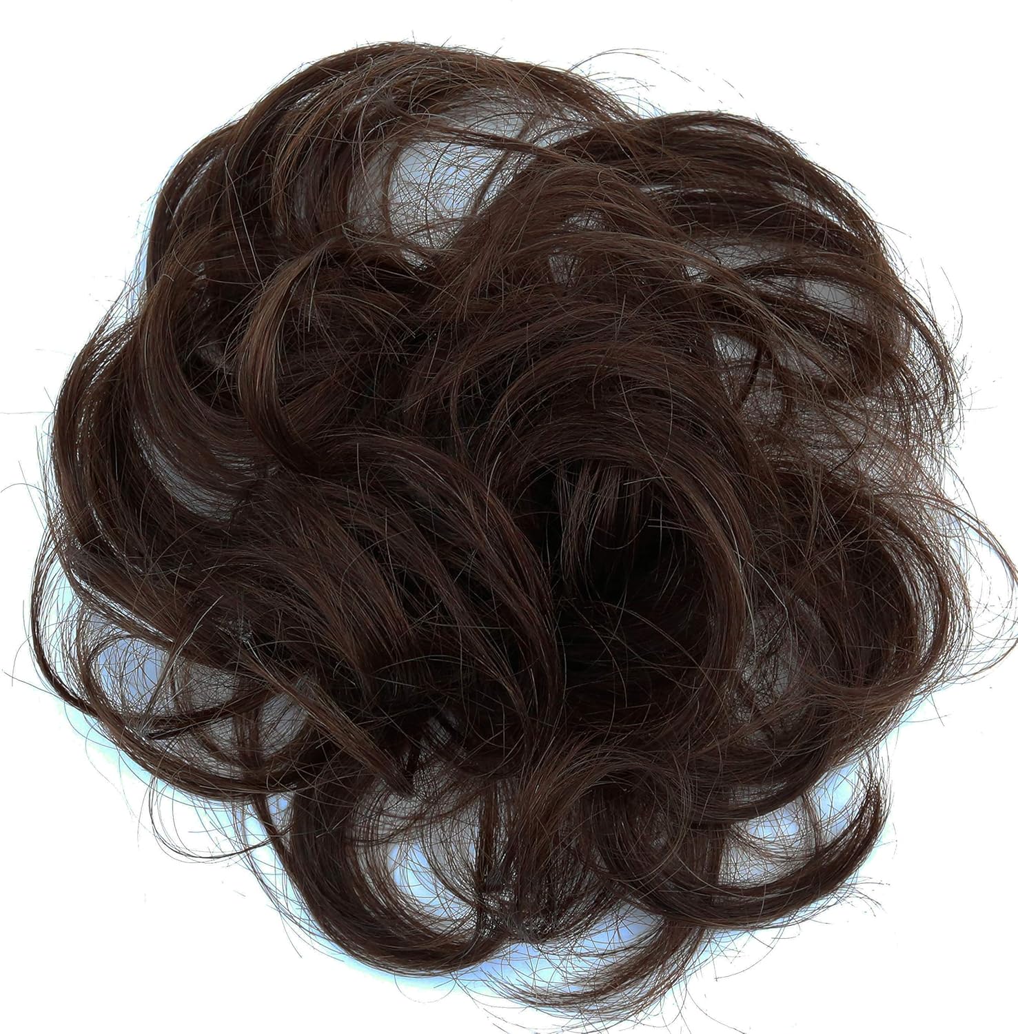 CAISHA 100% HUMAN HAIR Scrunchie Hair Piece Updo Braid Hair Scrunchy Messy Bun Brown H312d, brown #4 H312d, 6 x 3 cm - Image 4