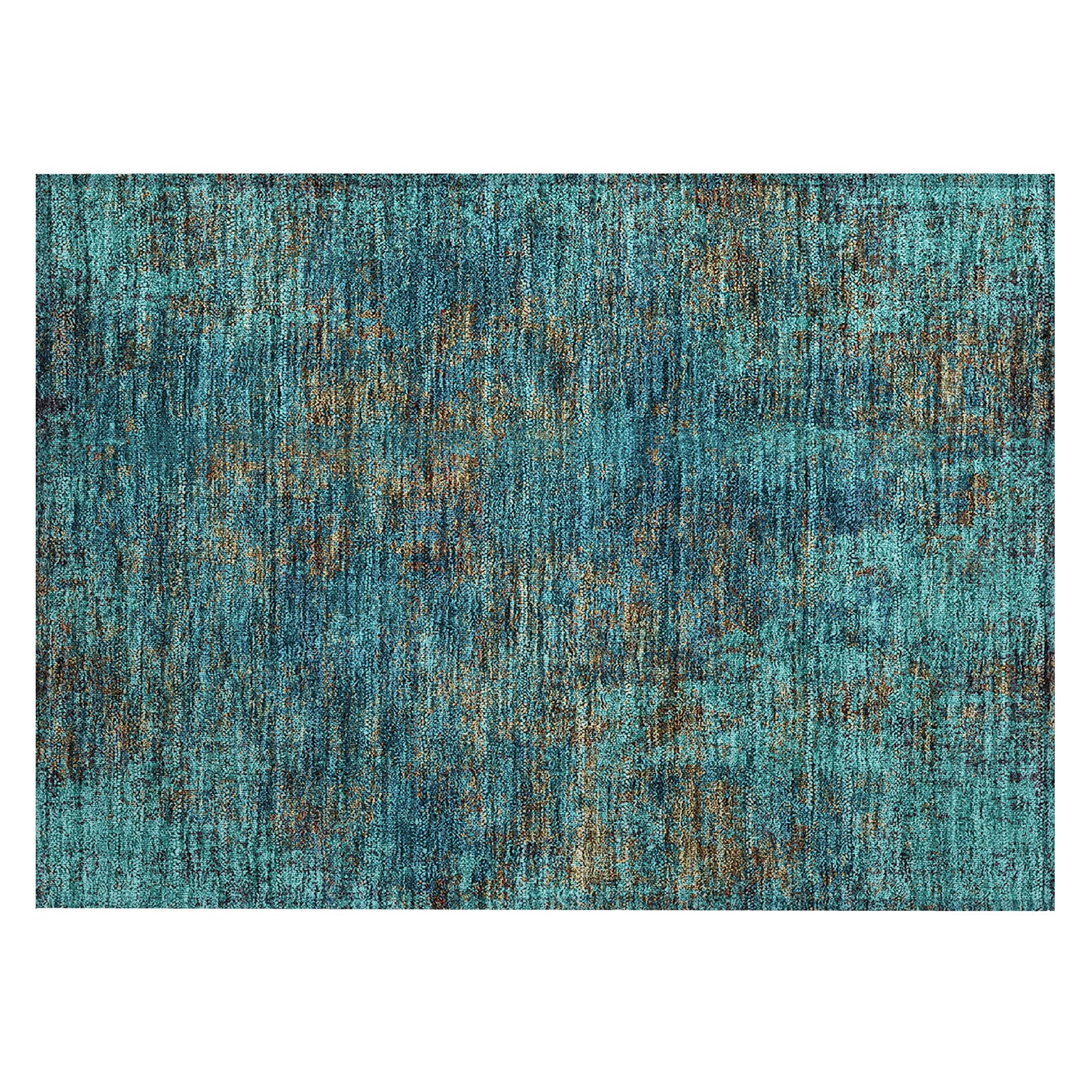 Photo 1 of Addison Rugs Chantille ACN940 Teal 1'8" x 2'6" Indoor Outdoor Area Rug, Easy Clean, Machine Washable, Non Shedding, Bedroom, Entry, Living Room, Dining Room, Kitchen, Patio Rug
