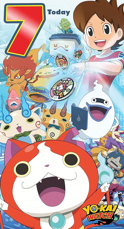 Yo Kai Watch Carte D Anniversaire 7 Ans Amazon Fr Fournitures De Bureau