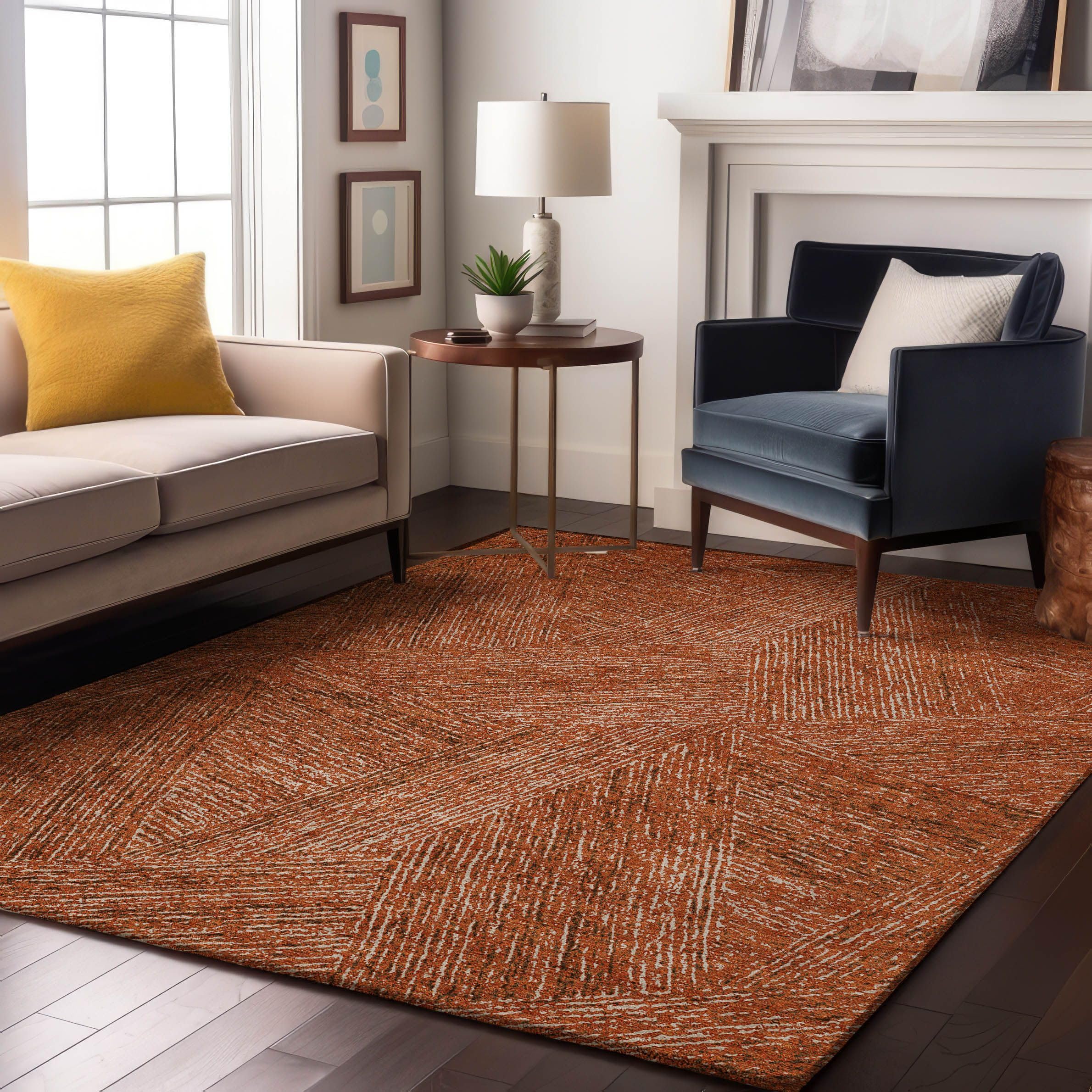 Photo 1 of Addison Rugs Mayfield AMF991 Copper 8' x 10' Indoor Premium Machine Washable Rug, Silky Soft, Easy Clean, Non Shedding, Bedroom, Living Room, Dining Room, Kitchen Rug
