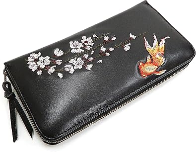 Amazon 花旅楽団 レザーウォレット Slwl 502 桜と金魚刺繍 メンズ 和柄 ラウンドジップ 財布 ブラック メンズフリーサイズ 財布 Amazon 花旅楽団 レザーウォレット Slwl 502 桜と金魚刺繍 メンズ 和柄 ラウンドジップ 財布 ブラック メンズフリーサイズ 財布