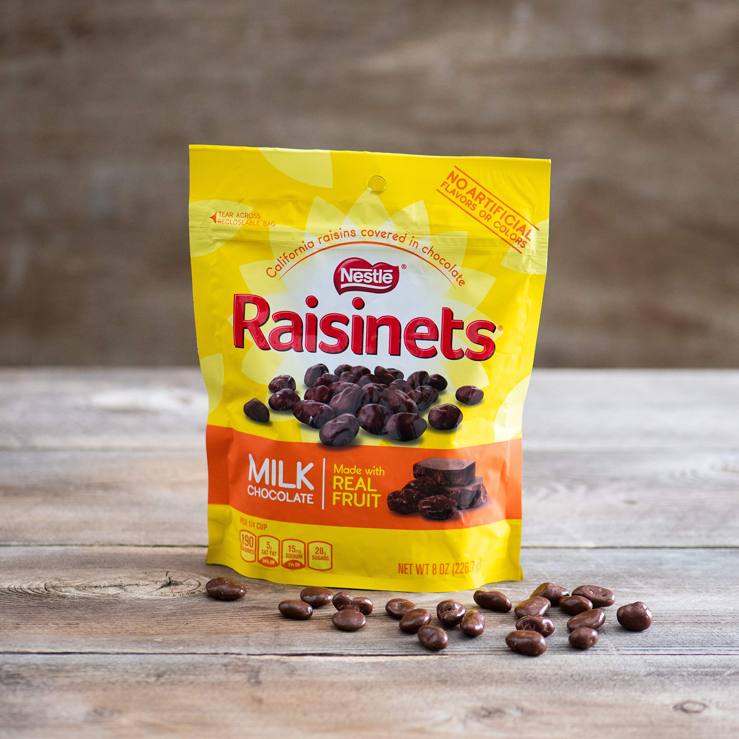 Milk Chocolate Covered Raisin Candy, Large Resealable Bag, 36