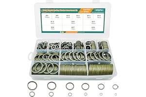 DEKIPHOX 520 PCS Bonded Sealing Washers 12 Sizes Engine Oil Drain Plug Gasket Kit M6 M8 M10 M12 M14 M16 M18 M20 M22 M24 M27 M30 Metal Rubber Washer O-Ring Assortment Kit for Hydraulic Fittings Repairing