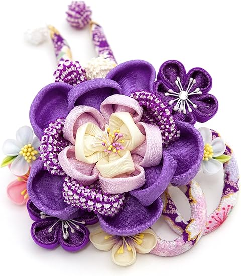 Amazon ソウビエン 髪飾り 成人式 卒業式 つまみ細工 紫 牡丹 桜 梅 ビーズ コーム 袴 着物 和装 和装小物 通販