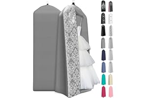 Your Bags Wedding Dress Garment Bag – 72" Garment Bags for Hanging Clothes with 20" Gusset for Puffy Gowns – Durable Cover fo