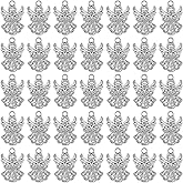 Framendino, 50 Pack Angel Charms Pendant Tibetan Antique Silver Pendants Bulk for Jewelry Making Earring Necklace Bracelet DIY Crafts