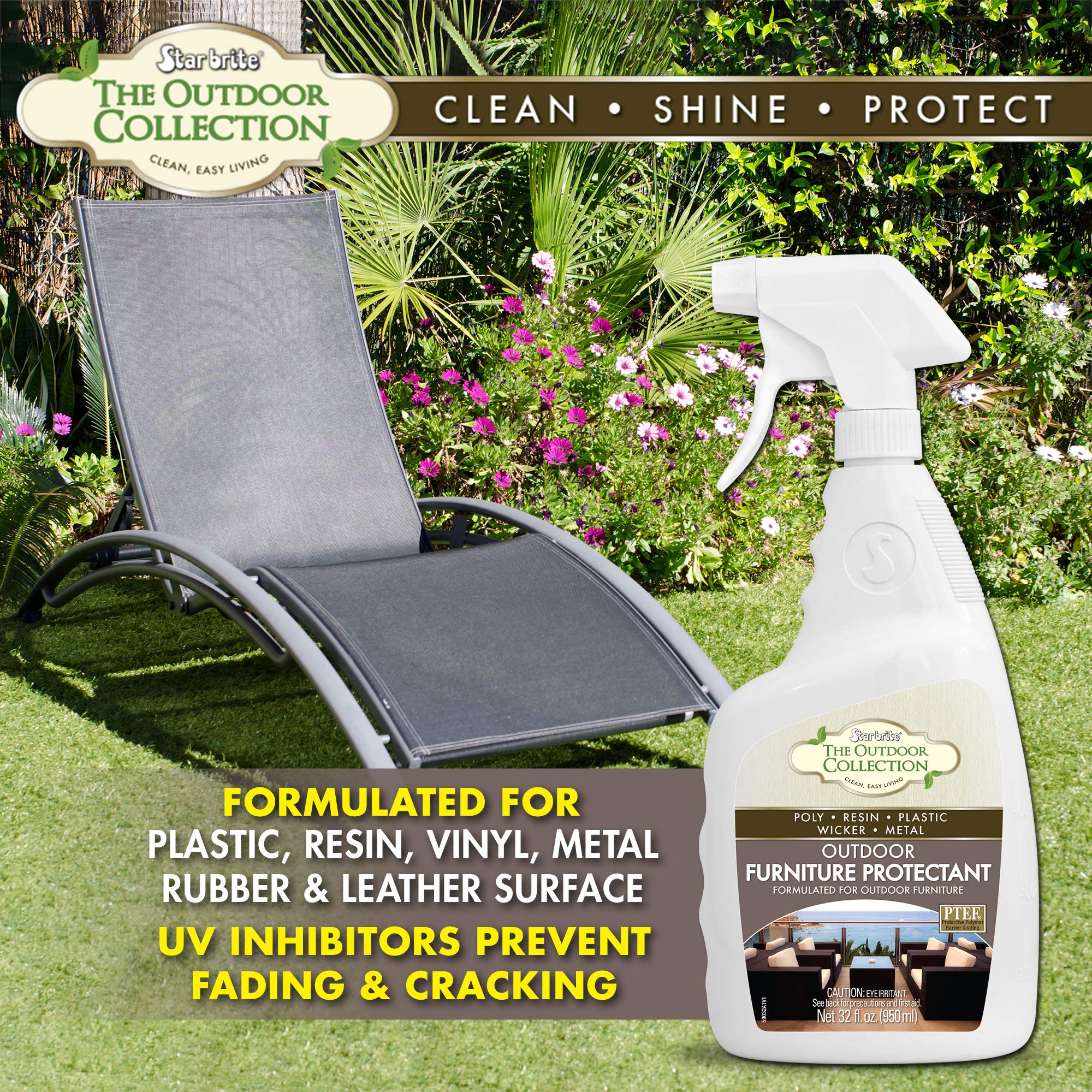 STAR BRITE Outdoor Collection Furniture Protectant Spray for Backyard Patio Chairs, Couches, & Outside Furniture, 32 Ounces (59032)
