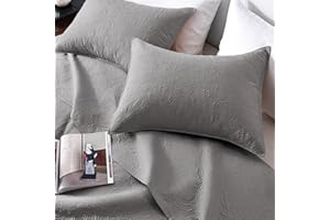 FLYMME King/Cal King Size Quilt Bedding Set,Grey Lightweight Microfiber Soft Bedspread,Boho Reversible Vintage Decor Floral Pattern Coverlet Set for All Seasons,3 Piece(1 Quilt,2 Pillow Shams)