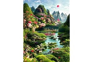 LUNYLOER Diamond Painting Kits, 5D Landscape Diamond Painting Art Kits for Adults, DIY Full Drill Embroidery Cross Stitch Crystal Rhinestone Paintings Pictures for Home Wall Art Decor 12 X 16 Inch