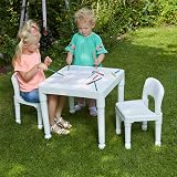 Liberty House Toys White Plastic Table & 2 Chair Set for Kids 2-6 Years view 4