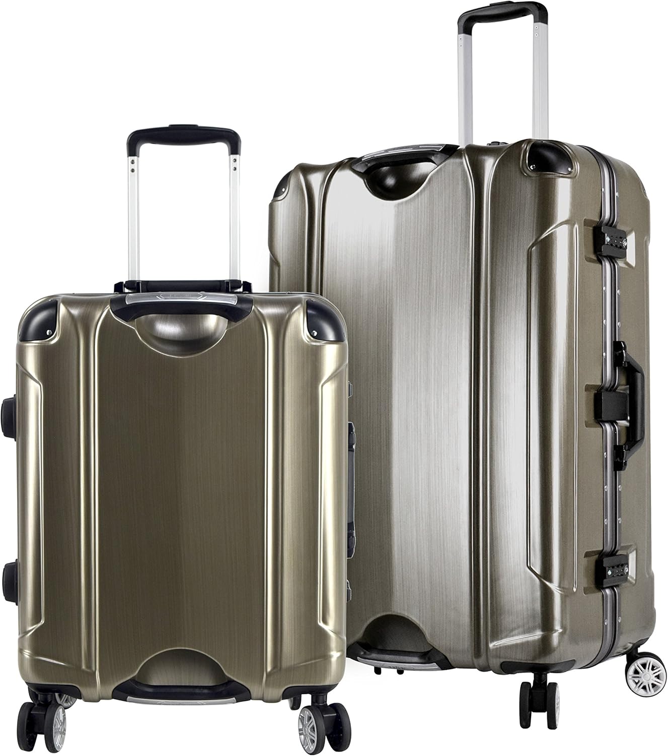 Travelers Club Luggage Luna 2Piece Abs+Pc Aluminum Frame Luggage Set