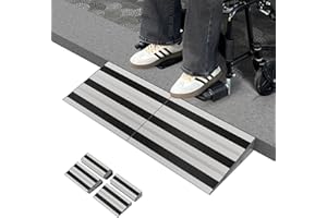 Nuvium 3" Rise Modular Threshold Ramp for Doorways, Stable Wheelchair Ramp for Home Steps, Aluminum Door Ramp and Curb Ramp for Scooters, Power Chairs, Cars, 1100LBS Load Capacity