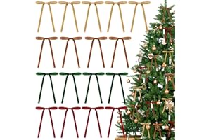 FAYOO 30Pcs Velvet Christmas Wreath Bow, Twist Tie Bows, 5 x 7 Inch Rustic Crafts Gift Bows Vintage Velvet Ribbon Bows for Tree Wreath Garland Home Indoor Outdoor Decor（Khaki & Dark Green & Red & Ginger）