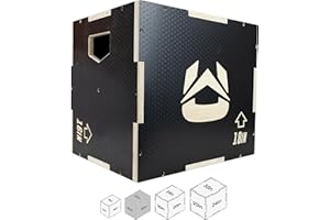 Ultra Fitness Gear Wooden Plyo Box, 31 Plyometric Jump Training Squat, Step Up, Jumps & More Workout Size S, M, L, XL