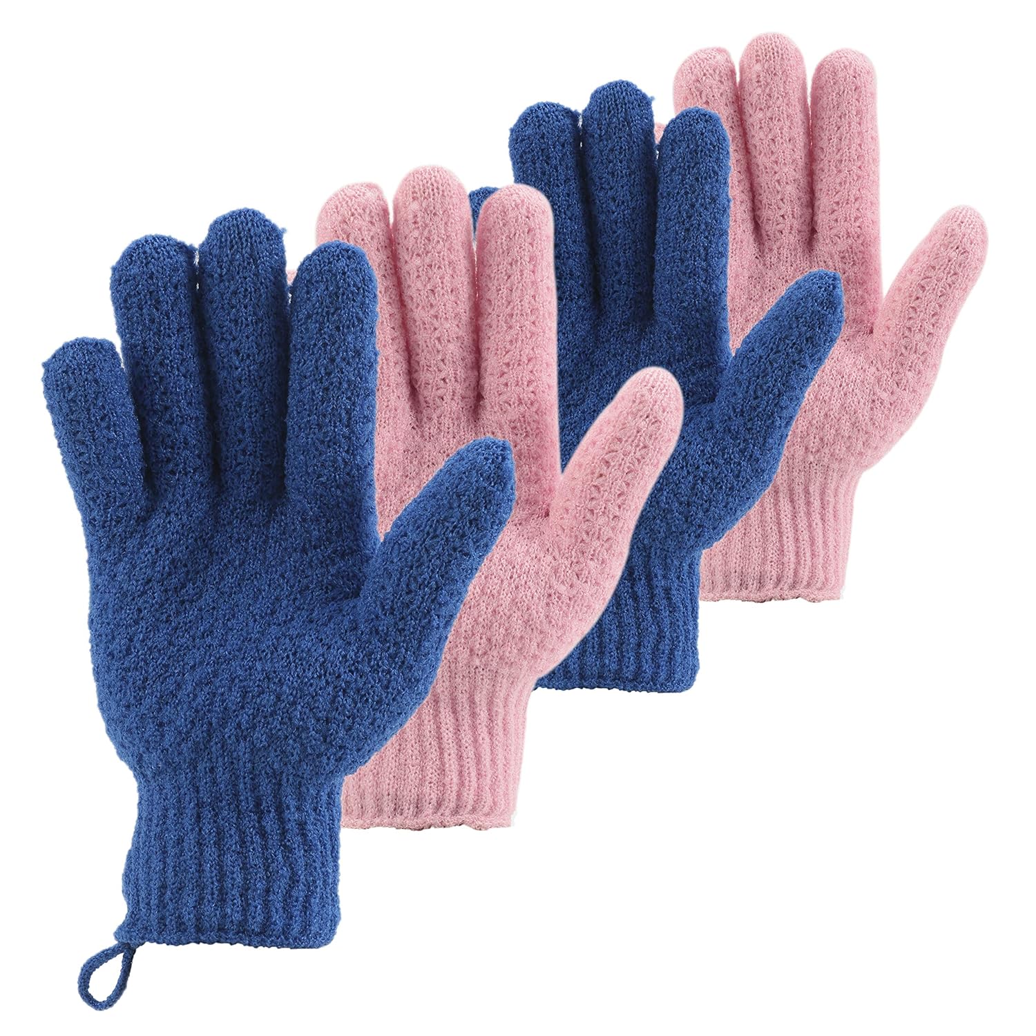 CLEEDY Bath Exfoliating Gloves Scrub 4 pcs Lengthened