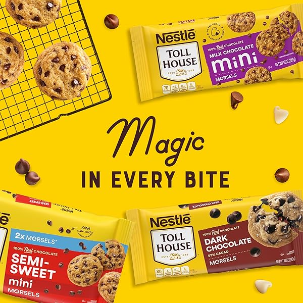 NESTLE TOLL HOUSE SEMI-SWEET MINI CHOCOLATE MORSELS, CHOCOLATE CHIPS, GLUTEN FREE 20 OZ